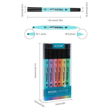 Gxin Highlighters Marker Pen - 6 Pcs image