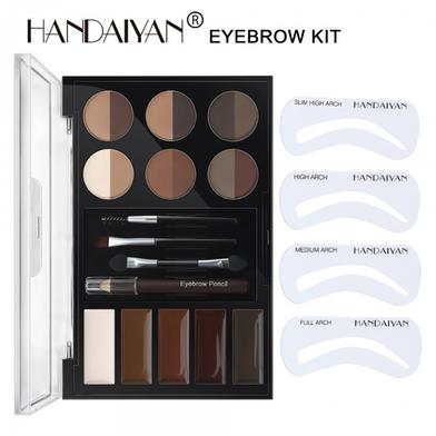 HANDAIYAN-12 Eyebrow Cream Pressed Powder with Brushes eyebrow Pencil Cards Set Palette Makeup Cosmetics image