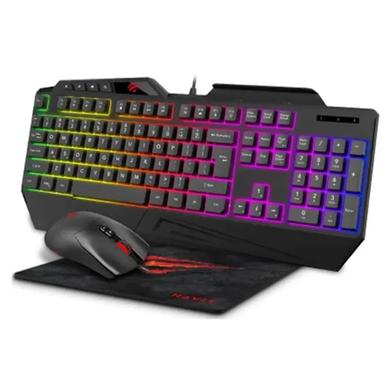 HAVIT KB889CM RGB Gaming Keyboard W/wristrest, Mouse And Mouse Pad 3-in-1 Combo image