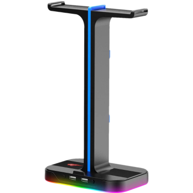 Havit TH650 RGB Headphone Stand with Dual Hanger and 2 USB Ports image