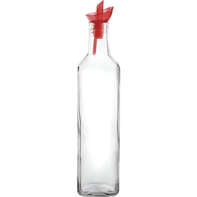 HEREVIN Square Oil and Vinegar Bottle with red cap 0.5 Ltr - 151130-000 image