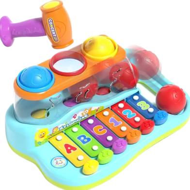 HOLA Baby Toys Three color ball wisdom Xylophone ,Hammering Pounding Toys Educational Ball Pound and Tap Bench Toy Xylophone image