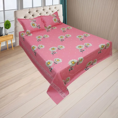 HOMETEX Grape Leaf Pink Bed Sheet - VIPK1055 image