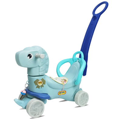 HORSE ROCKER Kids Indoor Outdoor Ride On Stroller And Swing Convertible Baby Car (horse_rocker_im_blue) Blue image