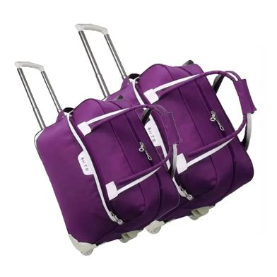 HTS 20 and 24 inch Rolling Duffel Travel Trolley Bag (Purple) image