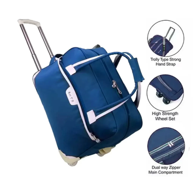 HTS 24 inch Rolling Duffel Travel Trolley Bag (Royal Blue) image