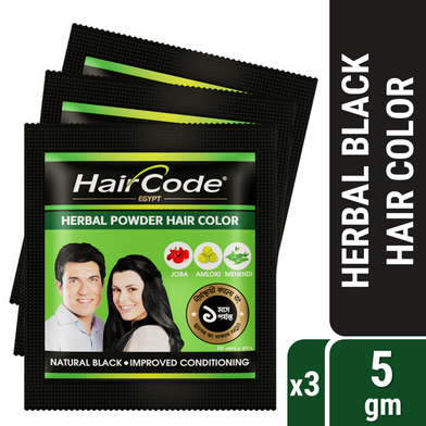 HairCode Egypt Herbal Hair Color (Black) (5g X 3) image