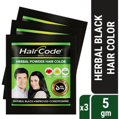 HairCode Egypt Herbal Hair Color (Black) (5g X 3) image