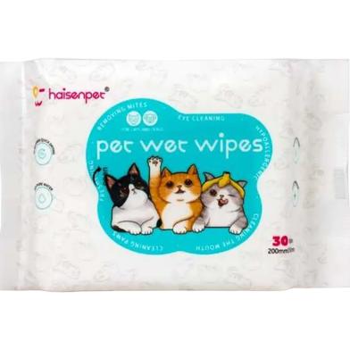 Haisenpet Multifunctional Pet Wipes for All kinds (Cat, Dog, Rabbit) of Pets 30 Pcs image