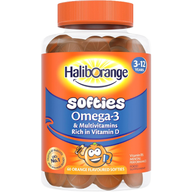 Haliborange Omega-3 and Multivitamin Softies Orange x60 image