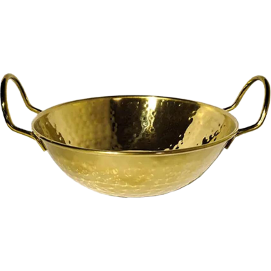 Hammered Serving Kadai Gold Color image