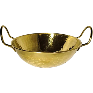 Hammered Serving Kadai Gold Color image