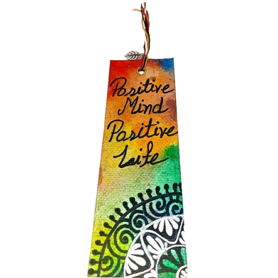 Hand Painted Bookmark - Positive Mind, Positive Life image