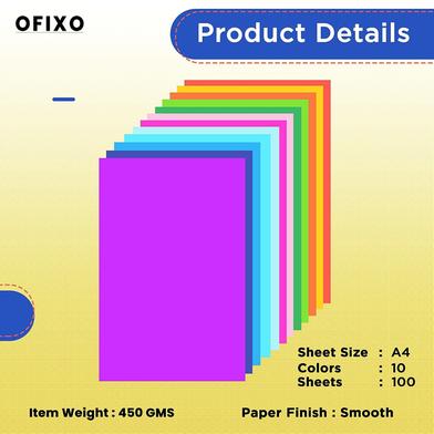 OFIXO Colour Paper 100 Craft Paper For Art And Craft, Chart  Paper Assorted Color Sheet NO A4 80 gsm Craft paper - Craft paper