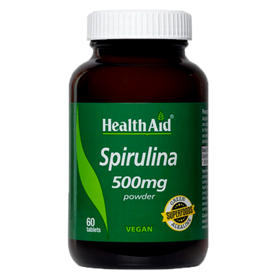 HealthAid Spirulina 500mg Powder – 60 Vegan Tablets image