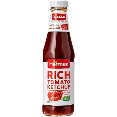 Herman Rich Tomato Ketchup Glass Bottle 340gm image