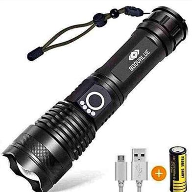 High Lumens LED XHP50 Tactical Flashlights with Rechargeable Battery Waterproof Zoomable Super Bright Torch Light image