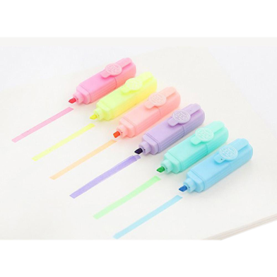 Highlighter Colored Marker Pens Creative Cute Design Painting 6 Pieces Set image