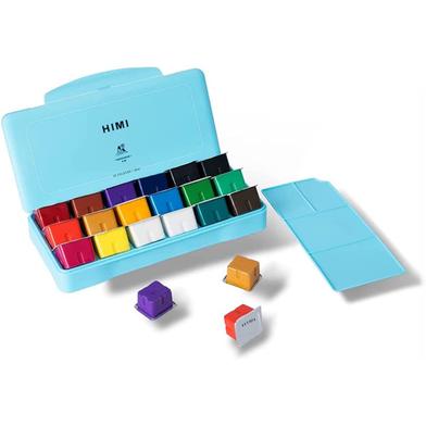 Himi Gouache Paint Set- 30ml 18colors Jelly Cup (Blue Box) image