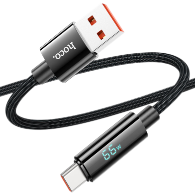 Hoco U125 Benefit 5A 66W Charging Data Cable With Display Type-C image