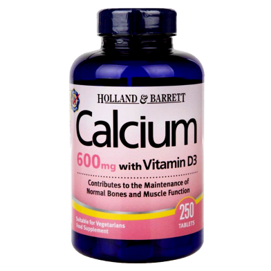 Holland And Barrett Calcium 600mg With Vitamin D3 - 250 Tablets image