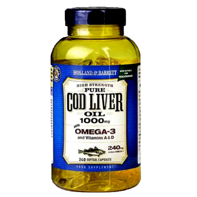 Holland And Barrett Cod Liver Oil 1000mg - 240 Capsules image