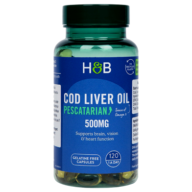 Holland And Barrett Pure Cod Liver Oil 500mg - 120 Capsules image