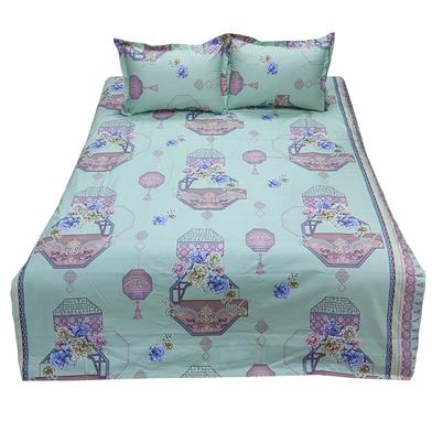 HomeTex Bed Sheet HRT Affair Zinnia sea green image