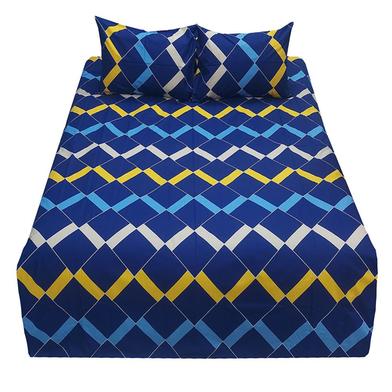 HomeTex Bed sheet Blue zigzag image