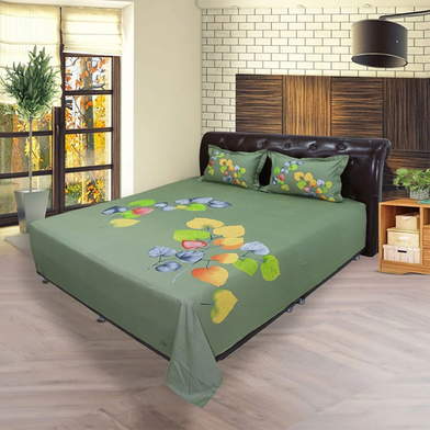 Home Tex Bed Sheet Leaf Oliv RTP image