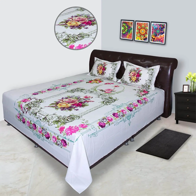 Hometex Bed Sheet Rose Alpona RTP image