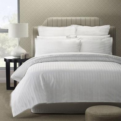 Hometex Bed Sheet White Charm Stripe Sateen image