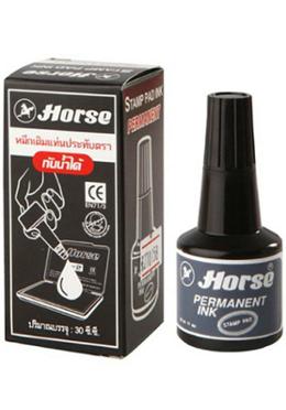 Horse Stamp Pad Refill Ink 30cc. Black (2 Pcs Set) image