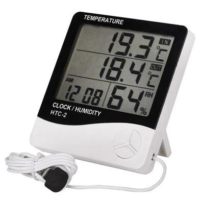 Htc-2 Digital Indoor/Outdoor Thermo-Hygrometer Temperature Humidity Meter With Time/Clock Home image