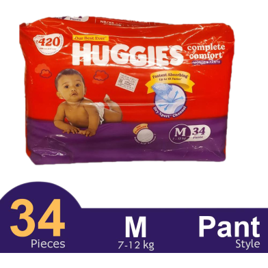 Huggies Complete Comfort Wonder Pants System Baby Diaper (7-12 Kg) (34pcs) image