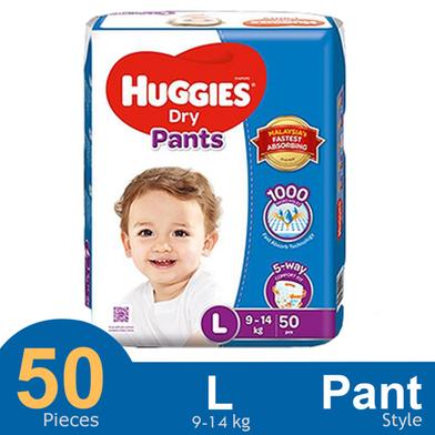 Huggies Dry Pant System baby Daiper (L Size) (9-14kg) (50Pcs) image