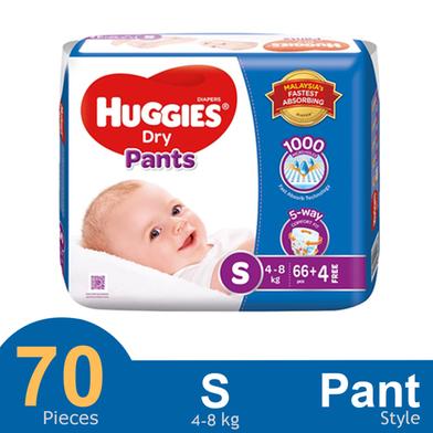 Huggies Dry Pant System baby Daiper (S Size) (4-8kg) (70Pcs) image