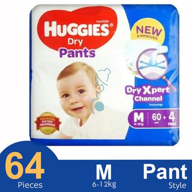 Huggies Dry Xpert Channel Pants System Baby Diaper (M Size) (6-12kg) (60pcs) (Malaysia) image