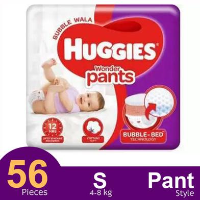 Huggies Wonder Pant System baby Daiper (S Size) (4-8kg) (56Pcs) image
