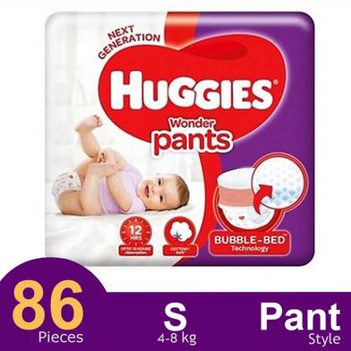 Huggies Wonder Pant System baby Daiper (S Size) (4-8kg) (86Pcs) image