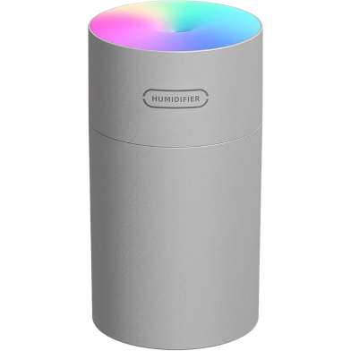 Humidifier 270ml Car Small Air Humidifier Aroma Diffuser Portable Rainbow Steam Smart Mist Humidifier Purifier USB DQ108 (Grey) image