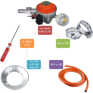 IGT Gas Safety Device with Meter and Essential Accessories (Most Popular Package) image