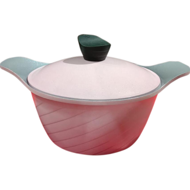 IHW Aluminum Die-cast ceramic coating Casserole 24cm Pink W/Lid High - 5015CP24H image