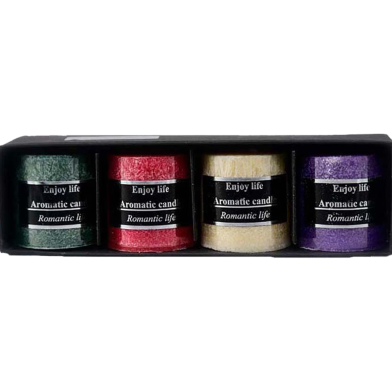 IHW Candle Set 4pcs 5x5cm 4 color Assorted image