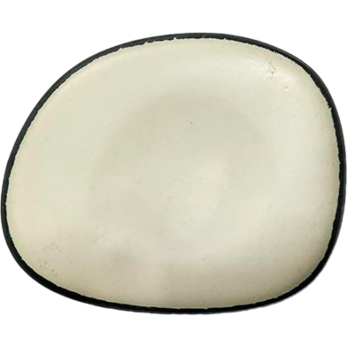 IHW Ceramic Dessert Plate Off White with black Strip 1 Pcs - SW9231B image