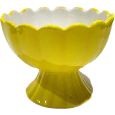 IHW Ceramic Ice Cream cups Retro Petal Shaped Yellow - YQ3024 image