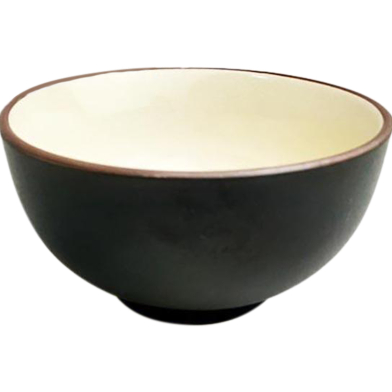 IHW Ceramic Soup Bowl Off White and Black - SW9106 image