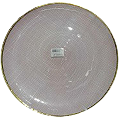 IHW Glass Plate With Gold Pink Rim 33x2cm 1 Pcs- AT7F31PGRIM image