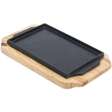 IHW Sizzling Dish with Wooden Stand 30x17x14cm - HFXL image