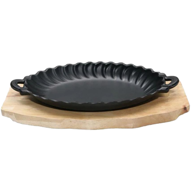 IHW Sizzling Dish with Wooden Stand - TSEYXSM image